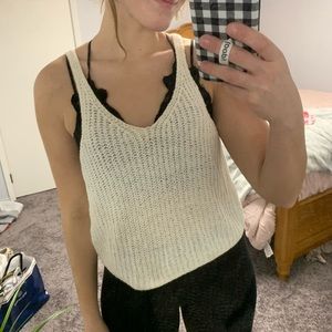 White sweater tank top